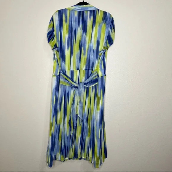 Evan Picone Blue and Green Patterned Dress - Picture 8 of 11